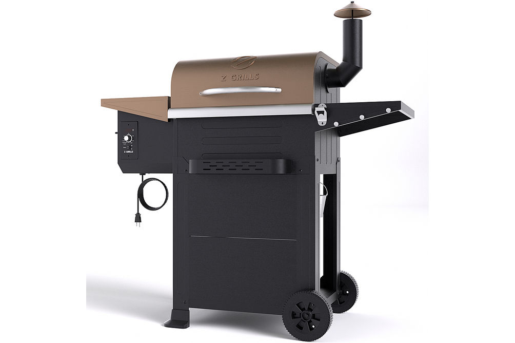 Z GRILLS - 600D Wood Pellet Grill and Smoker with Cabinet Storage - Bronze