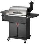 Z GRILLS - 600E Wood Pellet Grill and Smoker with Cabinet Storage - Stainless Steel