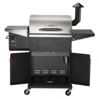 Z GRILLS - 600E Wood Pellet Grill and Smoker with Cabinet Storage - Stainless Steel