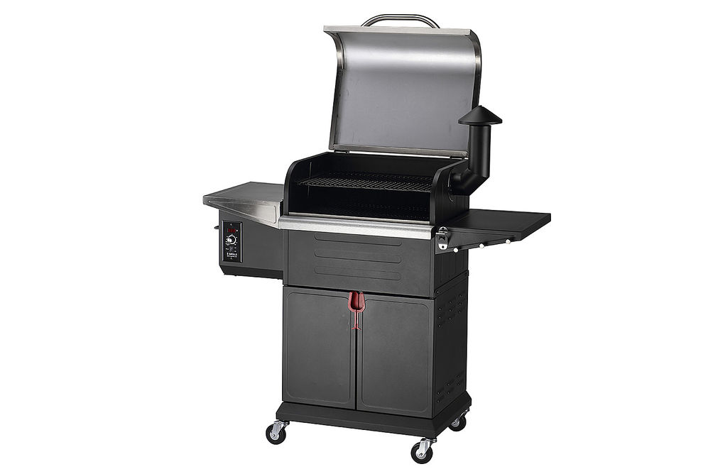 Z GRILLS - 600E Wood Pellet Grill and Smoker with Cabinet Storage - Stainless Steel