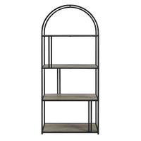 Walker Edison - 64 Modern Metal Arch Bookshelf - Grey wash