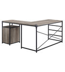 Walker Edison - 59 Urban Industrial 2 Drawer L Shaped Desk - Grey wash