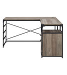 Walker Edison - 59 Urban Industrial 2 Drawer L Shaped Desk - Grey wash