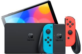 Nintendo - Switch OLED Model w/ Neon Red & Neon Blue Joy-Con - Multi