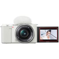 Sony - Alpha ZV-E10 Kit Mirrorless Vlog Camera with 16-50mm Lens - White