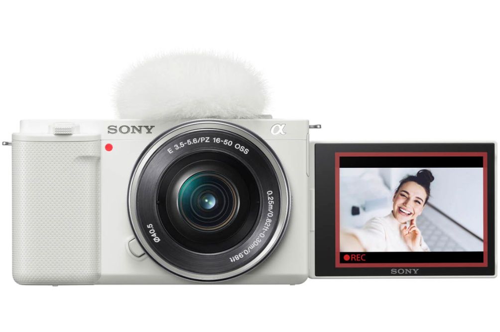 Sony - Alpha ZV-E10 Kit Mirrorless Vlog Camera with 16-50mm Lens - White