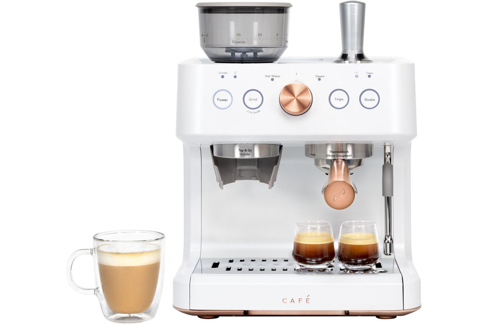Caf - Bellissimo Semi-Automatic Espresso Machine with 15 bars of pressure, Milk Frother, and Built