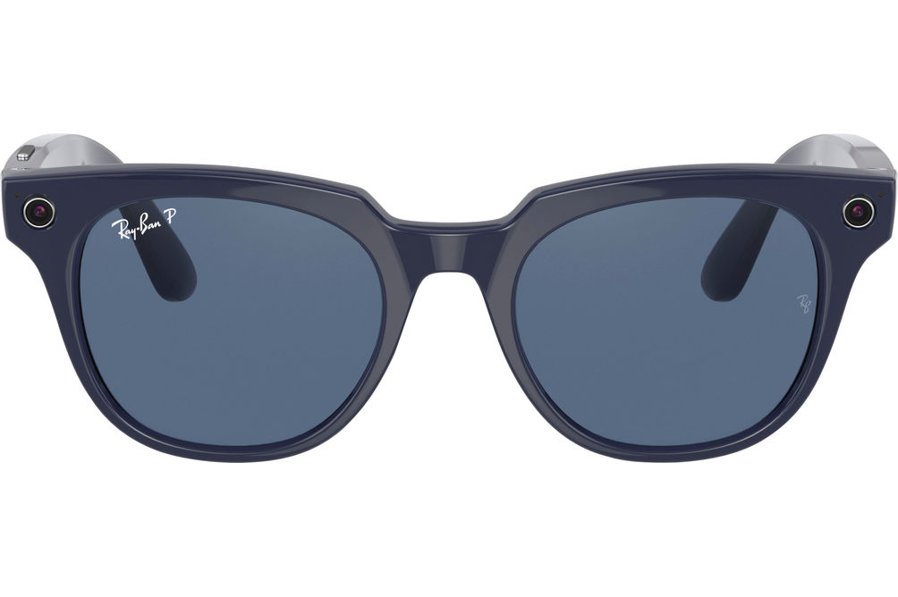 Ray-Ban - Stories Meteor Smart Glasses - Shiny Blue/Dark Blue Polarized