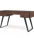 Simpli Home - Lowry Desk with Deep Drawers - Distressed Charcoal Brown