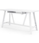 Simpli Home - Dylan solid wood Industrial 60 inch Wide Writing Office Desk - White