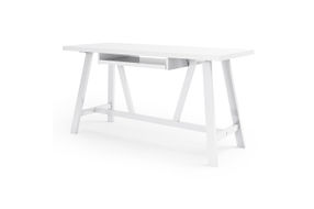 Simpli Home - Dylan solid wood Industrial 60 inch Wide Writing Office Desk - White