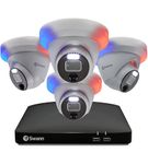 Swann - Enforcer 8-Channel, 4-Dome Cameras Indoor/Outdoor Wired 4K UHD 2TB DVR Security Camera Surv