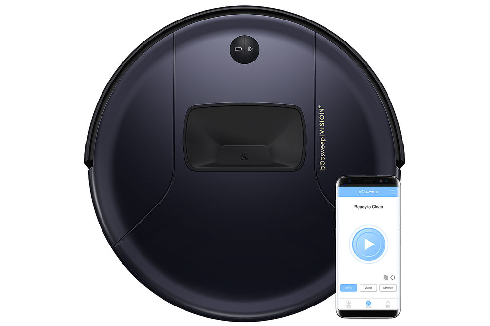 bObsweep - PetHair Vision PLUS Wi-Fi Connected Robot Vacuum & Mop - Blackberry