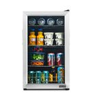 NewAir - 100-Can Beverage Cooler with Reversible Glass Door, Removable Wire Shelves, Double Pane Gl