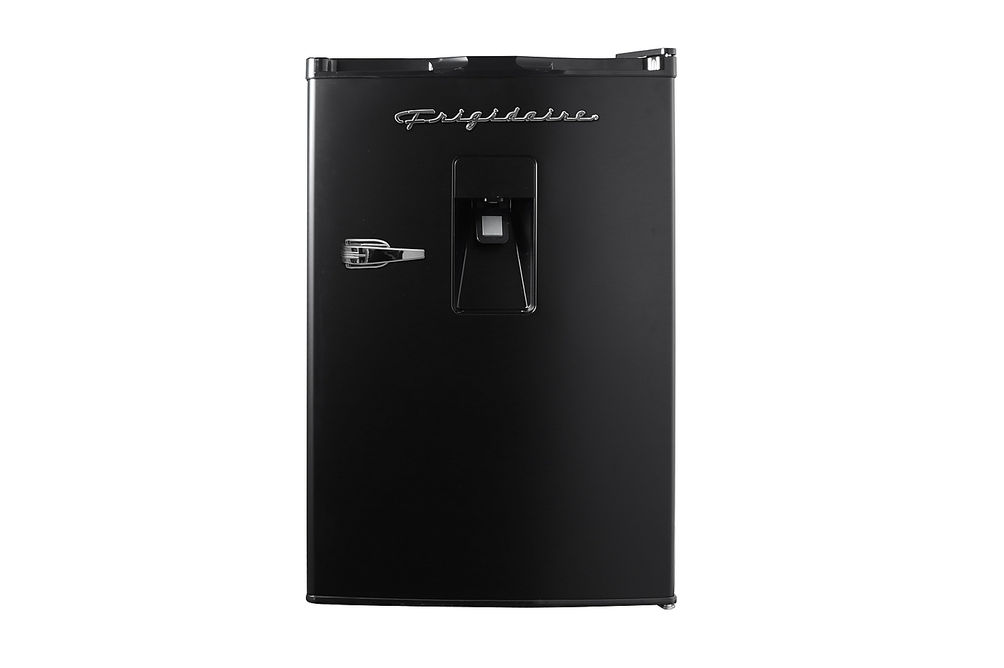 Frigidaire - Retro Compact Mini Fridge, Chrome Handles, 4.5 Cu Ft, Built-in Water Dispenser - Black