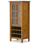 Simpli Home - Warm Shaker High Storage Wine Rack - Light Golden Brown