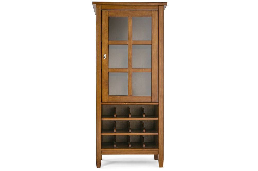 Simpli Home - Warm Shaker High Storage Wine Rack - Light Golden Brown