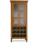 Simpli Home - Warm Shaker High Storage Wine Rack - Light Golden Brown