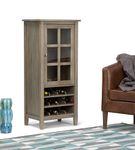 Simpli Home - Warm Shaker High Storage Wine Rack - Distressed Grey