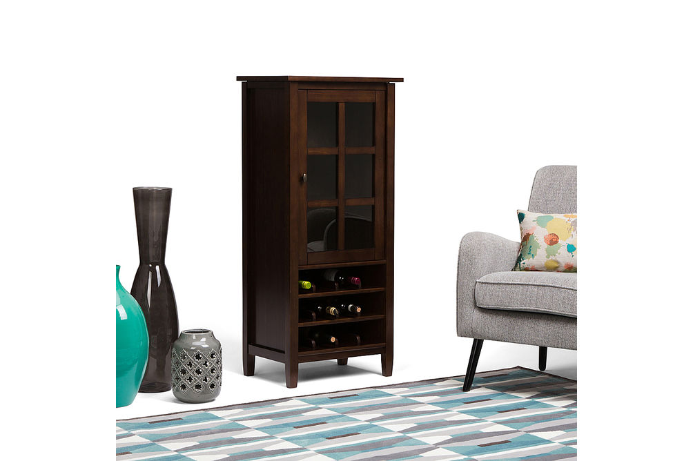 Simpli Home - Warm Shaker High Storage Wine Rack - Tobacco Brown