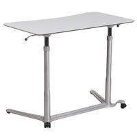 Flash Furniture - Merritt Rectangle Contemporary Laminate Sit and Stand Desk - Light Gray
