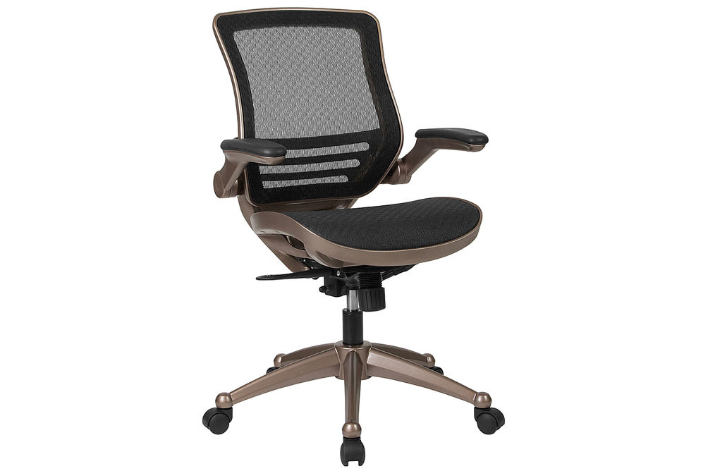 Flash Furniture - Warfield Modern Mesh Executive Swivel Office Chair - Black Mesh/Gold Frame