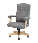 Flash Furniture - Derrick Traditional Fabric Swivel Office Chair - Gray Fabric/Driftwood