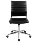 Flash Furniture - Hansel Contemporary Leather/Faux Leather Ribbed Executive Swivel Mid-Back Office