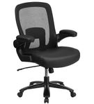 Flash Furniture - Hercules Big & Tall 500 lb. Rated Black Mesh/LeatherSoft Ergonomic Chair - Black
