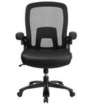 Flash Furniture - Hercules Big & Tall 500 lb. Rated Black Mesh/LeatherSoft Ergonomic Chair - Black