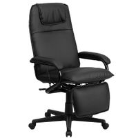 Flash Furniture - Robert Contemporary Leather/Faux Leather Swivel Office Chair - Black