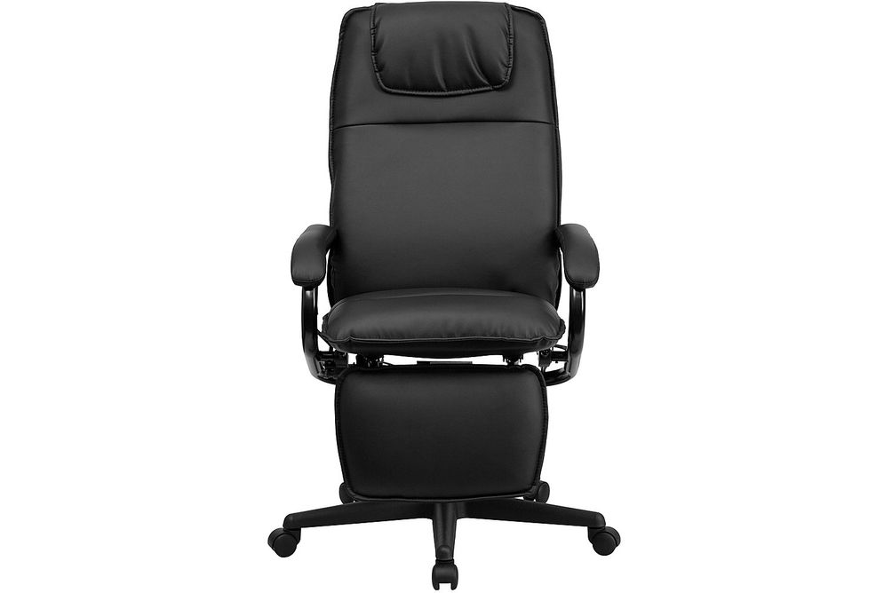 Flash Furniture - Robert Contemporary Leather/Faux Leather Swivel Office Chair - Black
