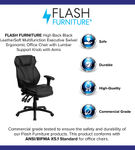 Flash Furniture - Hansel Contemporary Leather/Faux Leather Executive Swivel Office Chair - Black