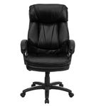 Flash Furniture - Iris Contemporary Leather/Faux Leather Executive Swivel Office Chair - Black