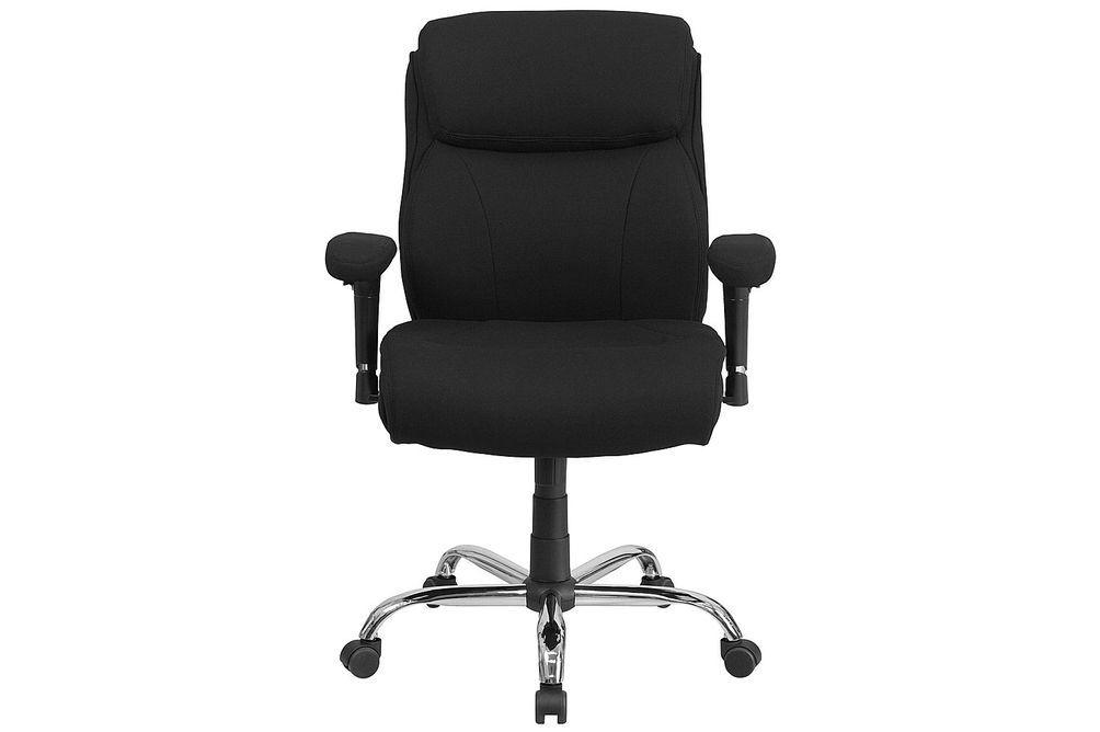 Flash Furniture - Hercules Contemporary Fabric Big & Tall Swivel Mid-Back Office Chair - Black Fabr