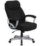 Flash Furniture - Hercules Contemporary Fabric Big & Tall Swivel Office Chair with Arms - Black Fab