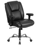 Flash Furniture - Hercules Big & Tall 400 lb. Rated LeatherSoft Chair w/Chrome Base & Adjustable Ar