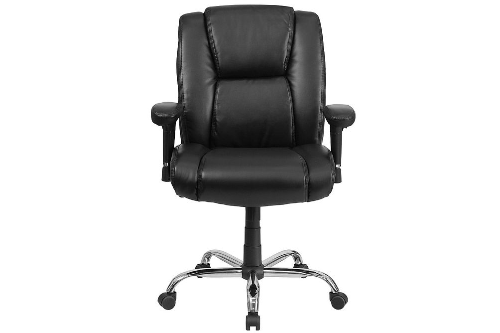 Flash Furniture - Hercules Big & Tall 400 lb. Rated LeatherSoft Chair w/Chrome Base & Adjustable Ar