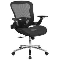 Flash Furniture - Sam Contemporary Mid-Back Mesh Chair with Synchro-Tilt & Height Adjustable Flip-U