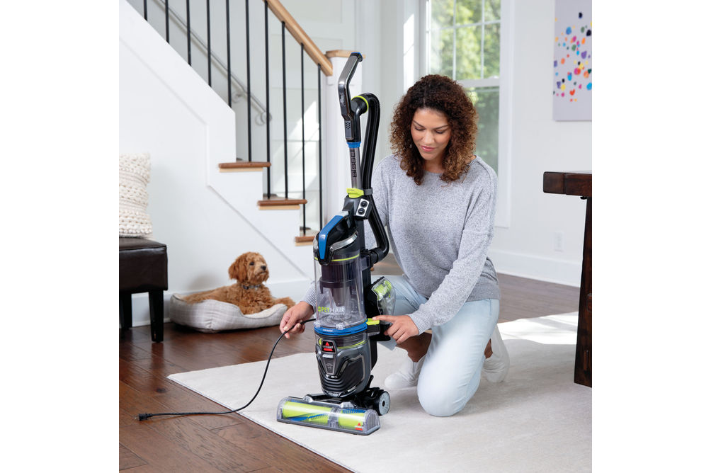 BISSELL - Pet Hair Eraser Turbo Rewind Upright Vacuum - Cobalt Blue and Electric Green