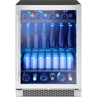 Zephyr - Brisas 24 in. 8-Bottle and 112-Can Single Zone Beverage Cooler - Stainless Steel