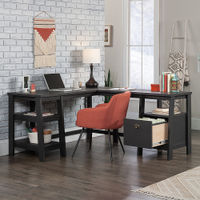 Sauder - Trestle L-Desk - Raven Oak