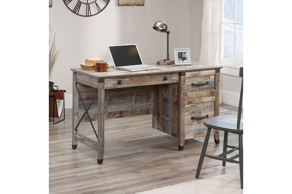 Sauder - Carson Forge Desk w/ Drawers - Rustic Cedar