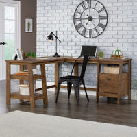 Sauder - Trestle L-Desk - Vintage Oak