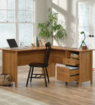 Sauder - Union Plain Shaker Style - L-Desk - Prairie Cherry