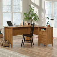Sauder - Union Plain Shaker Style - L-Desk - Prairie Cherry