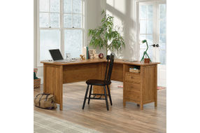 Sauder - Union Plain Shaker Style - L-Desk - Prairie Cherry