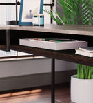 Sauder - International Lux L-Desk Deco Stone - Umber Wood