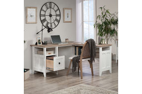 Sauder - August Hill L-Desk - Soft White