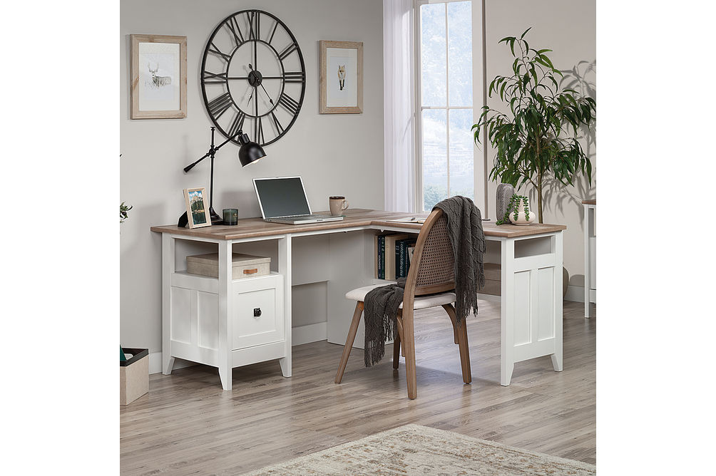 Sauder - August Hill L-Desk - Soft White